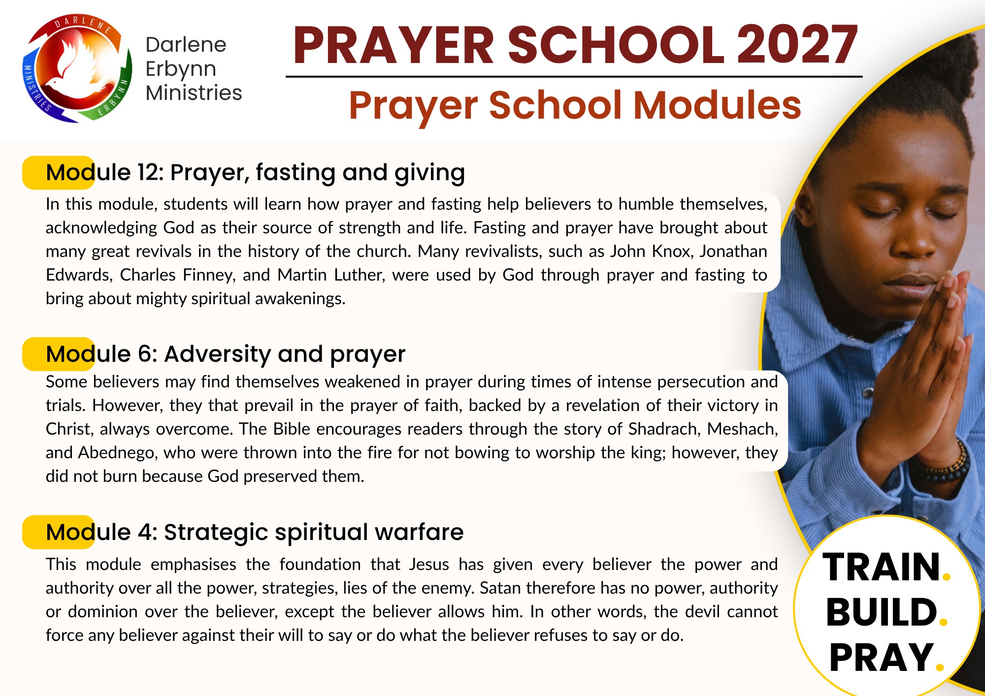 Darlene Erbynn Ministries (DEM) Prayer School 2027