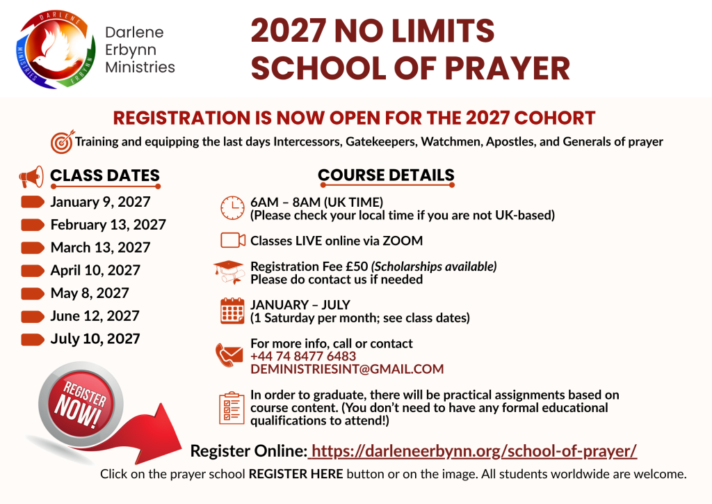 Darlene Erbynn Ministries (DEM) Prayer School 2027 - Course Details